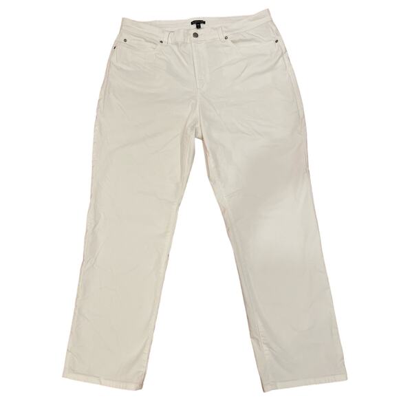 Eileen Fisher Womens White Denim straight Fit Jeans Plus Size 18 - Picture 3 of 6